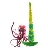 Dildo de Fantasía Tentaculo de Pulpo Flexible Verde y Amarillo de 35 cm