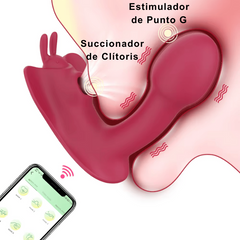 Consolador Estimulador de Clítoris con Succionador y Control de Aplicación por Bluetooth para Parejas CD16