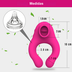 Anillo Retardante de Eyaculación con Masajeador de Clítoris Tipo Lengua