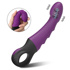 Consolador Forma de Pene con Vibrador en Cabeza Flexible con Textura y Sujetador ZD017