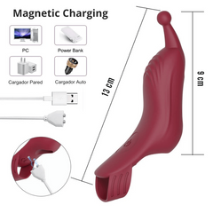Dedo Vibrador con Estimulador de Clítoris y Punto G