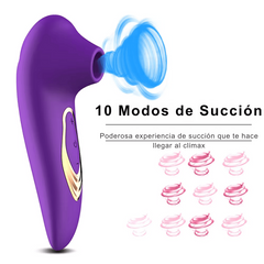 Succionador y Vibrador para Clítoris y Pezones Morado GM22-GM11