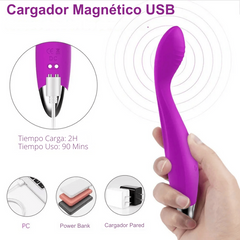 Dildo Vibrador Tipo Varita con Masajeador de Punto G Texturizado