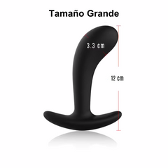 Dildo Tipo Tapón Anal con Masajeador de Prostata Curvo con 3 Diferentes Tamaños SML