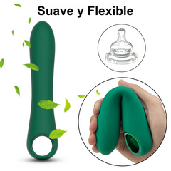 Dildo Vibrador Tipo Varita de Suave Silicona con 10 Modos de Vibración