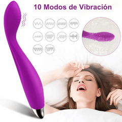 Dildo Vibrador Tipo Varita con Masajeador de Punto G Texturizado