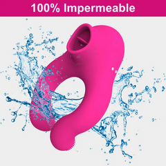 Anillo Retardante de Eyaculación con Masajeador de Clítoris Tipo Lengua