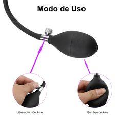Plug Anal BDSM con Dilatador Expandible Mediante Bombeo