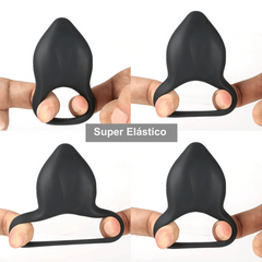 Anillo Vibrador Retardante de Eyaculación para Pene con Estimulador de Clítoris y Control Remoto