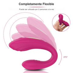Vibrador Doble Forma de U con Estimulador de Clítoris y Punto G con Control Rémoto CD12