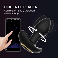 Plug Anal con Cabeza Giratoria de 360 Grados con Vibrador y Control por App a Distancia