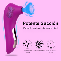 Succionador Vibrador para Clítoris y Pezones Recargable Rosa/Morado