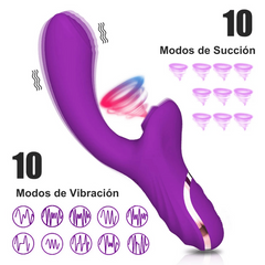 Dildo Vibrador con Succionador de Clítoris y Estimulador de Punto G
