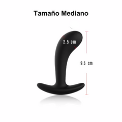 Dildo Tipo Tapón Anal con Masajeador de Prostata Curvo con 3 Diferentes Tamaños SML