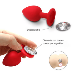 Plug Anal Rosa Tamaños Chico Mediano Grande con Base de Diamante AP+ZD