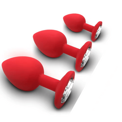 Plug Anal Rosa Tamaños Chico Mediano Grande con Base de Diamante AP+ZD