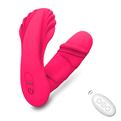 Vibrador de Clítoris con Dildo Retráctil con Control Remoto