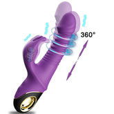 Dildo Vibrador con Estimulador de Clítoris Tipo Orejitas de Conejo con Crecimiento de Falo Tipo Acordeón y Movimiento Rotatorio de Cabeza