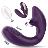 Consolador Vibrador con Textura y Succionador de Clítoris a Control Remoto