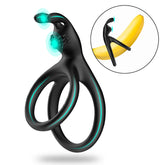 Anillo de Pene Retardador de Eyaculación con Estimulador Doble de Clítoris