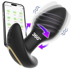 Plug Anal con Cabeza Giratoria de 360 Grados con Vibrador y Control por App a Distancia