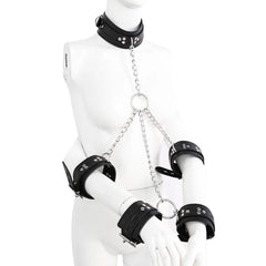 Kit de Collar y Esposas para Manos y Brazos para BDSM