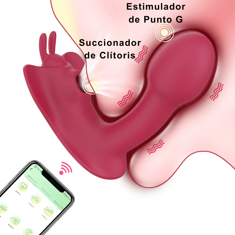 Consolador Estimulador de Clítoris con Succionador y Control de Aplicación por Bluetooth para Parejas CD16