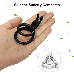 Anillo de Pene Retardador de Eyaculación con Estimulador Doble de Clítoris