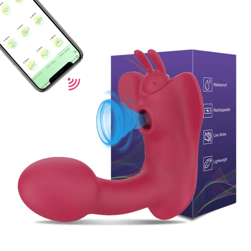 Consolador Estimulador de Clítoris con Succionador y Control de Aplicación por Bluetooth para Parejas CD16