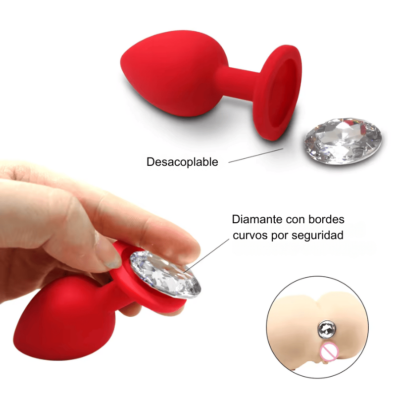 Comprar Plug Anal Rosa Tamaos Chico Mediano Grande con Base de Diamante AP+ZD - GummyBear Sexshop Comprar Plug Anal Rosa Tamaos Chico Mediano Grande con Base de Diamante AP+ZD - GummyBear Sexshop