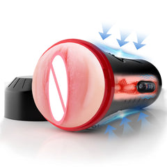 Copa Masturbadora con Vibrador para Pene Forma Vaginal y Textura Real